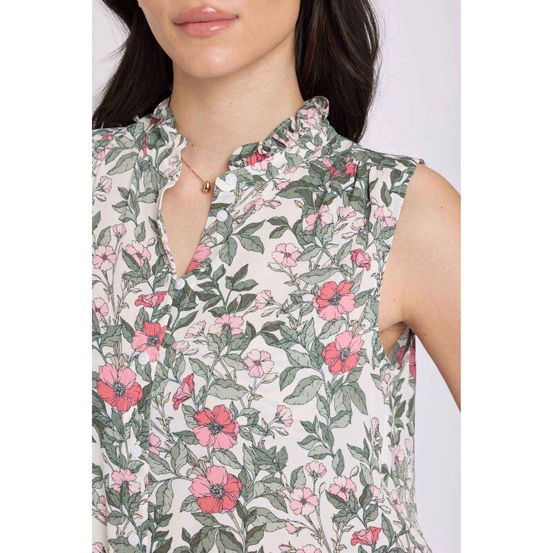 NYDJ Sleeveless Ruffle Neck Blouse image number 2